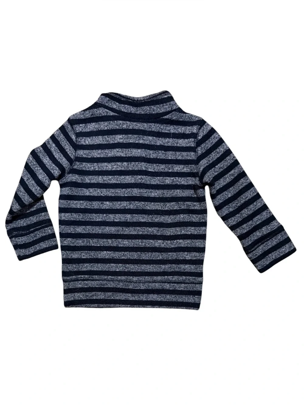 Baby Gap Toddler 18-24 Months Navy Gray Striped Quarter Zip Sweater